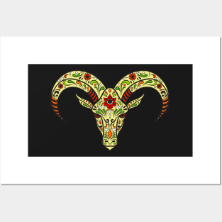 Calavera water buffalo Posters and Art